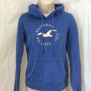 Hollister California Blue Hoodie size S Distressed